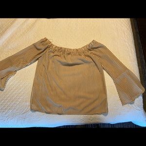 Striped off shoulder top
